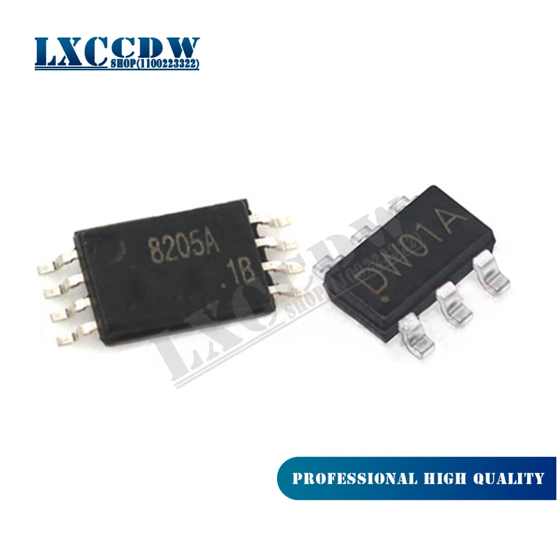 

20pcs ( DW01+ 8205A ) Each 10pcs FS8205A TSSOP-8 FS8205 Combination SOP23-6 Battery Protection Chip