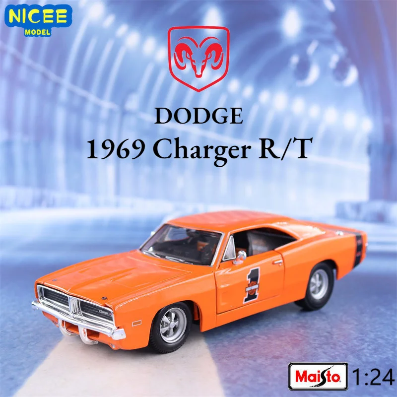 

Модель автомобиля Maisto 1:24 1969 Dodge CHARGER R/T из металлического сплава, модель автомобиля, детские игрушки, коллекционные подарки B856
