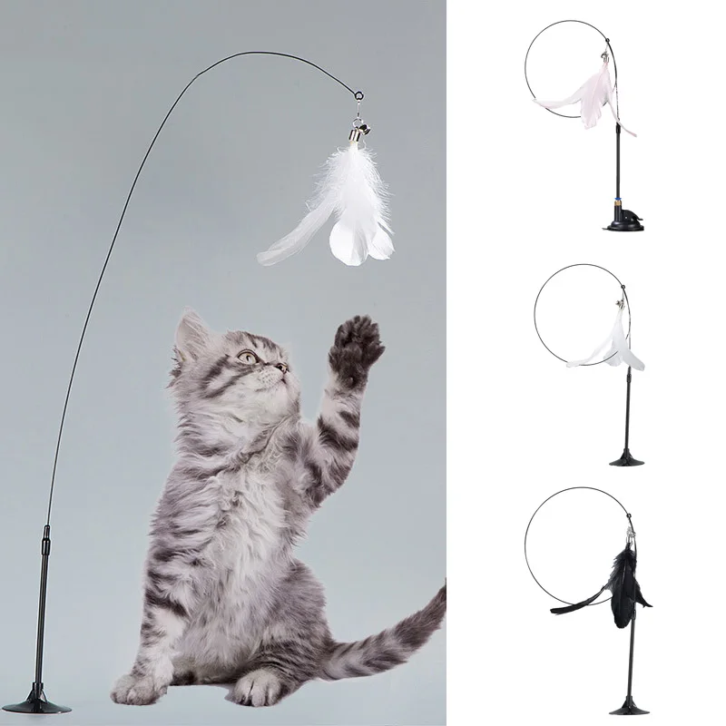 Feather Funny Cat Stick High Elasticity Steel Wire Long Rod Cat Interactive Game Toys with Suction Cup Home Kitten Playing Rods
Feather Funny Cat Stick High Elasticity Steel Wire Long Rod Cat Interactive Game Toys with Suction Cup Home Kitten Playing Rods