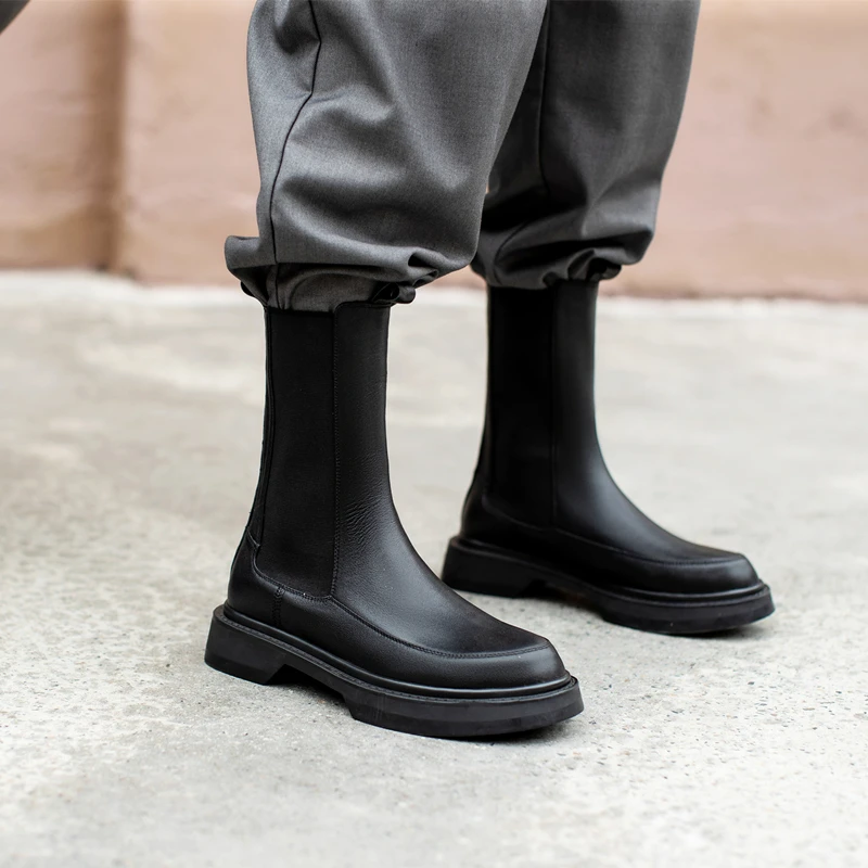 Hot Real Leather Chelsea Boots for Women Round Toe Bullock Ankle Boots Stretch Slip on Botas Pure Handmade Customization 34-40
Hot Real Leather Chelsea Boots for Women Round Toe Bullock Ankle Boots Stretch Slip on Botas Pure Handmade Customization 34-40