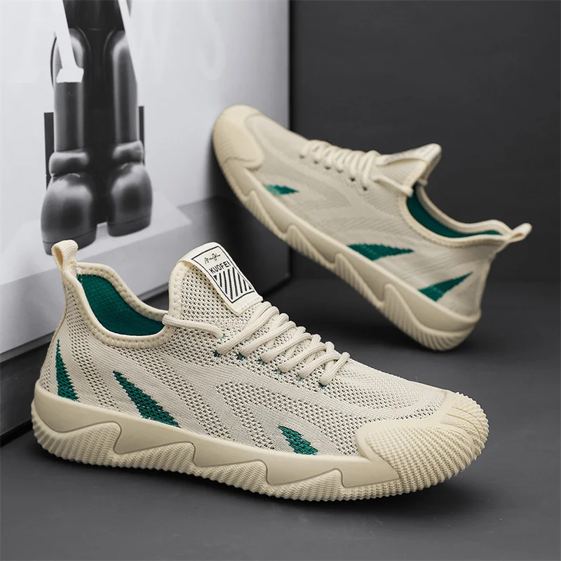 

Fly Woven Breathable Men's Shoes Refreshing Comfortable Non-slip Casual Sneakers Simple Lightweight Outdoor Male Sports Shoes