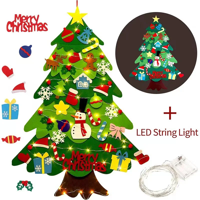 DIY Felt Christmas Tree Set New Year Xmas Home Decorations Xmas Tree Door Wall Hanging 32 Ornaments Kids Gift with String Light
DIY Felt Christmas Tree Set New Year Xmas Home Decorations Xmas Tree Door Wall Hanging 32 Ornaments Kids Gift with String Light