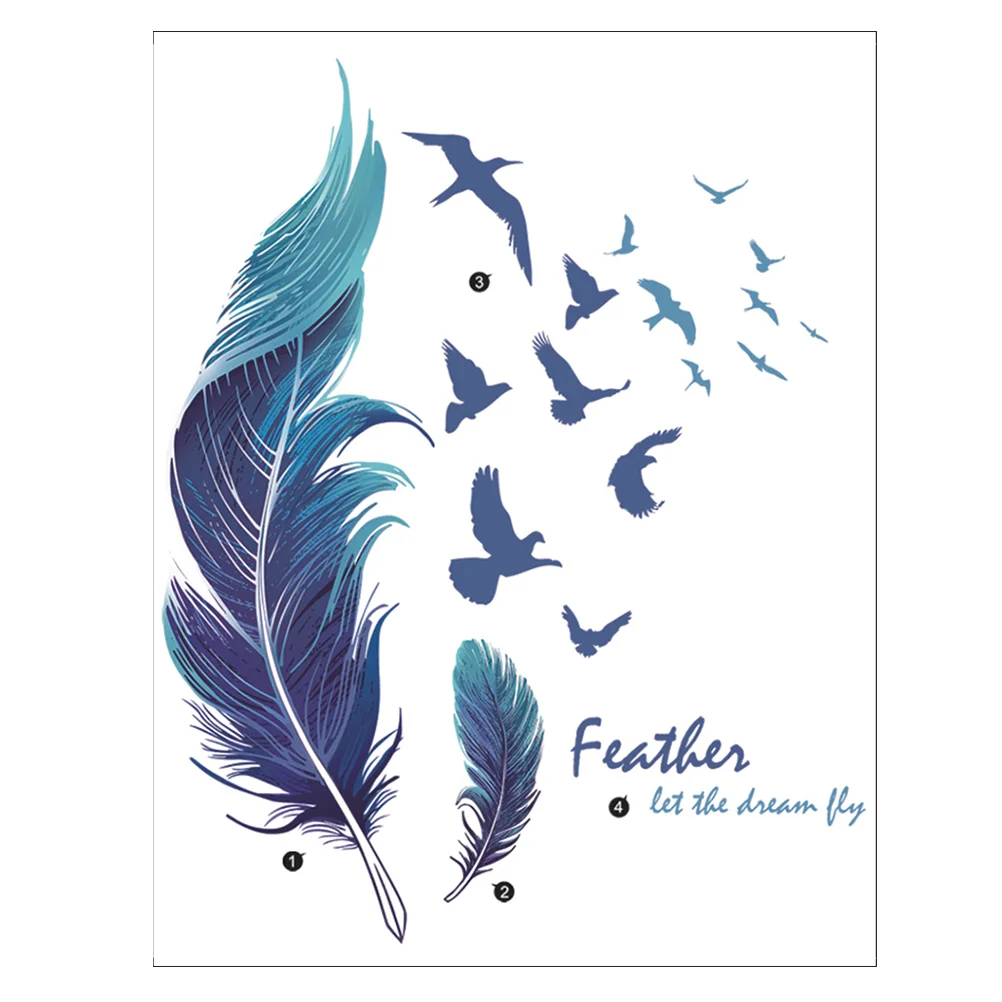 1 Sheet Removable Self-adhesive Feather Wall Decal 3D Feather Sticker Home Decoration
1 Sheet Removable Self-adhesive Feather Wall Decal 3D Feather Sticker Home Decoration