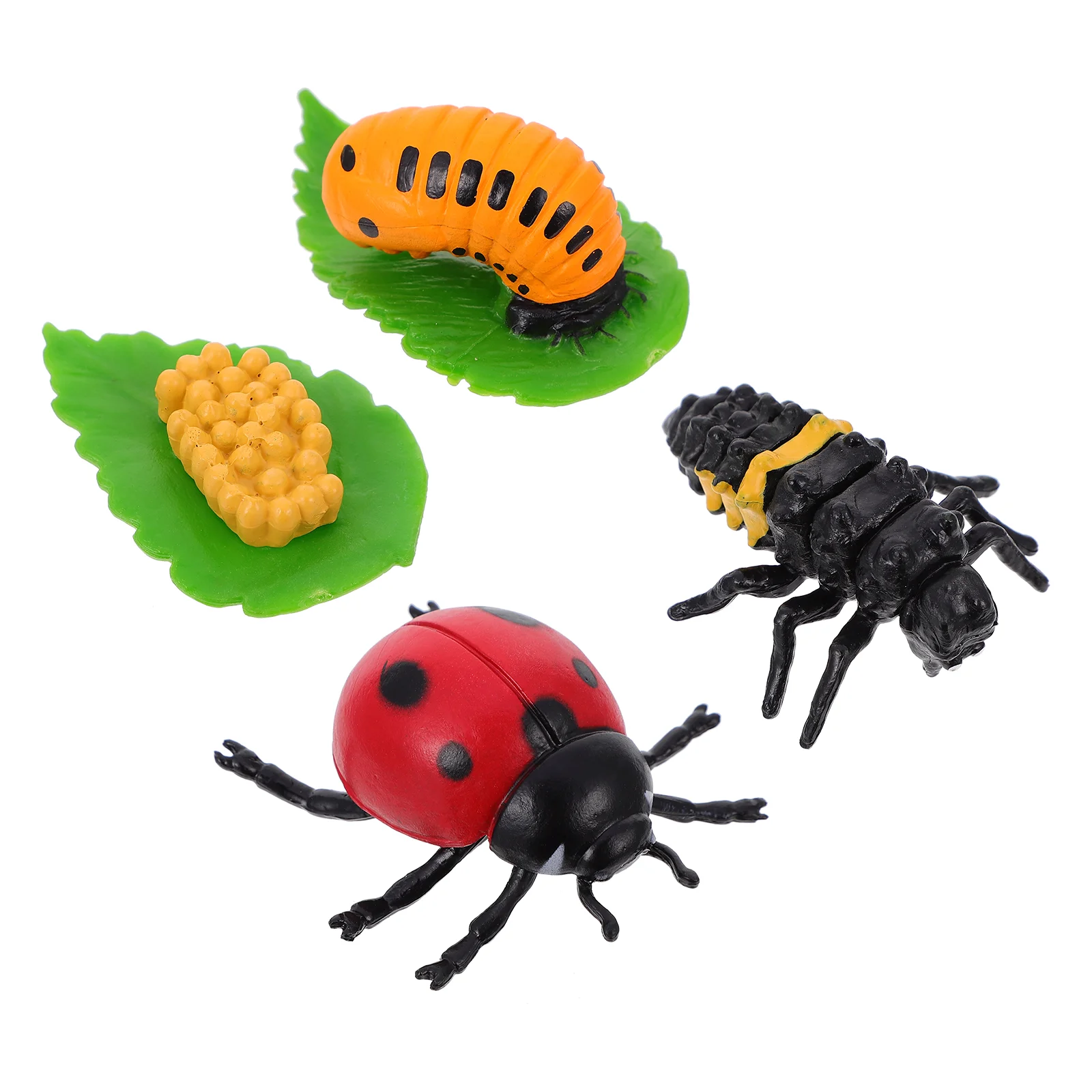 

4 Pcs Cake Toy Ladybug Growth Ornaments Cycle Figurines Insect Statue Life Model Decor Kids Gift Child