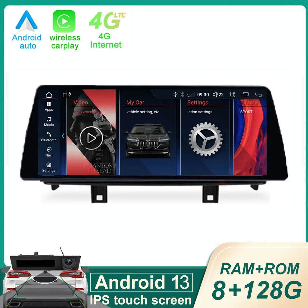 

10,25 дюймовый сенсорный экран Android 13 для BMW X5 F15 X6 F16 2014-2017, автомобильные мониторы Carplay, стереоколонки, радио, мультимедийный плеер