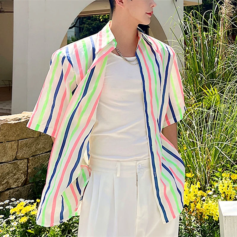 Ins Rainbow Vertical Striped Men Women Shirts Oversized Button Up Shirt Cool Summer Beach Hawaiian Plus Size Korean Fashion Tops
Ins Rainbow Vertical Striped Men Women Shirts Oversized Button Up Shirt Cool Summer Beach Hawaiian Plus Size Korean Fashion Tops