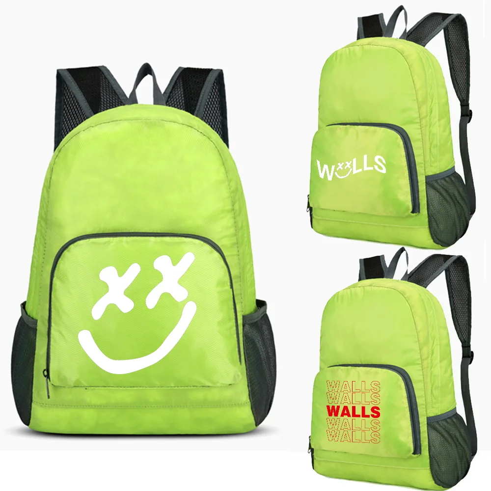 

Backpack Women Travel Organizer Daypack Outdoor Sports Mountaineering Pack Foldable Waterproof Backpacks Walls Print Schoolbag