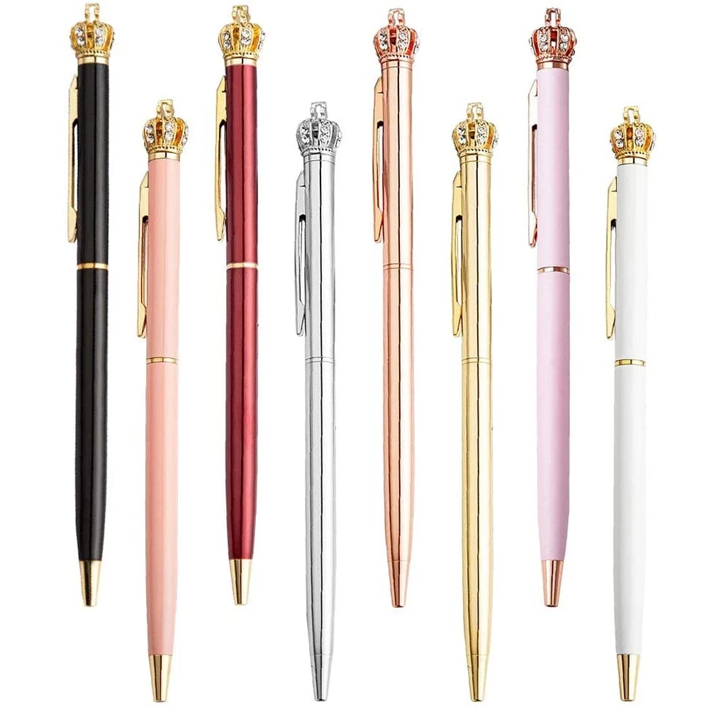 Тонкая креативная металлическая шариковая ручка с кристаллами и короной принцессы, классная Веселая ручка для школы, офиса, свадьбы, дома
Тонкая креативная металлическая шариковая ручка с кристаллами и короной принцессы, классная Веселая ручка для школы, офиса, свадьбы, дома