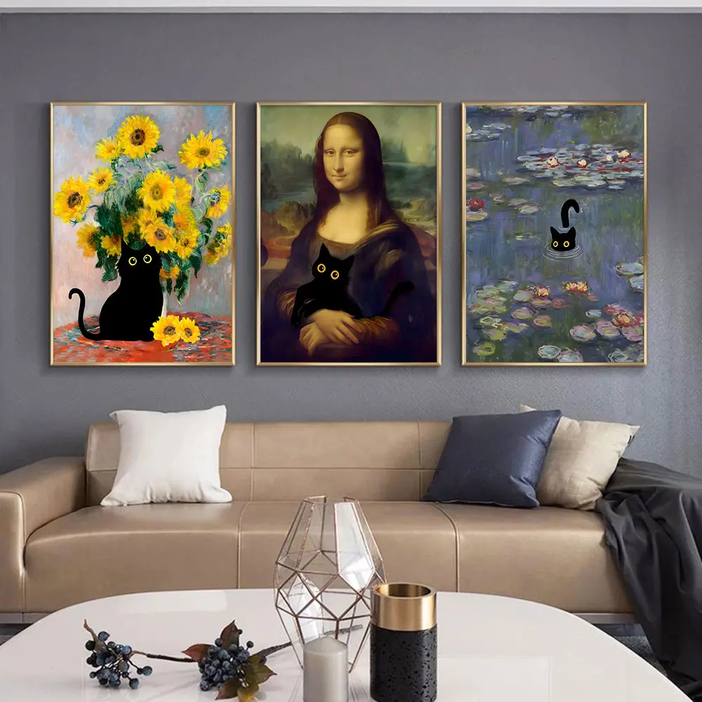 Vintage Posters Mona Lisa With a Black Cat Picture Art World Famous Paintings Creative Canvas Painting for Home Room Decor Gifts
Vintage Posters Mona Lisa With a Black Cat Picture Art World Famous Paintings Creative Canvas Painting for Home Room Decor Gifts