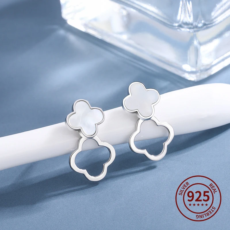 S925 Sterling Silver Clover Shell Stud Earrings Women's Earrings High Quality Silver Earrings Wedding Accessories Party Gifts
S925 Sterling Silver Clover Shell Stud Earrings Women's Earrings High Quality Silver Earrings Wedding Accessories Party Gifts