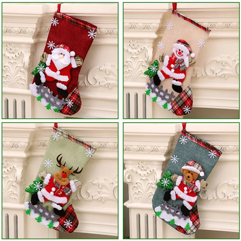 Christmas Stockings New Year Xmas Candy Gift Bag Snowman/Santa/Elk Printing Navidad Sock Christmas Tree Decor Home Decorations
Christmas Stockings New Year Xmas Candy Gift Bag Snowman/Santa/Elk Printing Navidad Sock Christmas Tree Decor Home Decorations