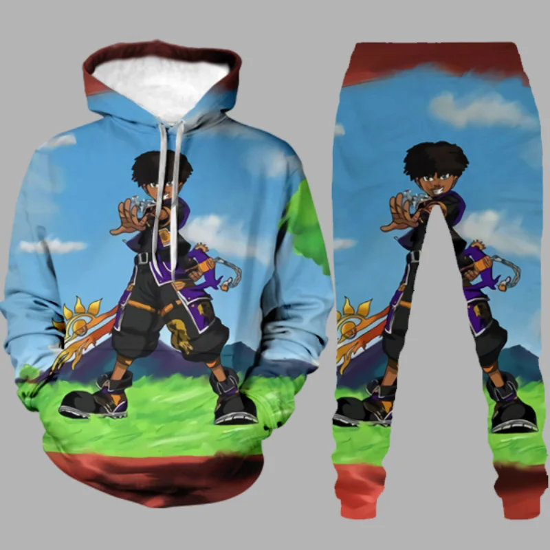 2022 Модный популярный новый мужской комплект с 3D толстовкой, Модный Полный комплект с 3D-принтом и изысканным рисунком, Мужская Уличная одежд... 
2022 Модный популярный новый мужской комплект с 3D толстовкой, Модный Полный комплект с 3D-принтом и изысканным рисунком, Мужская Уличная одежд...