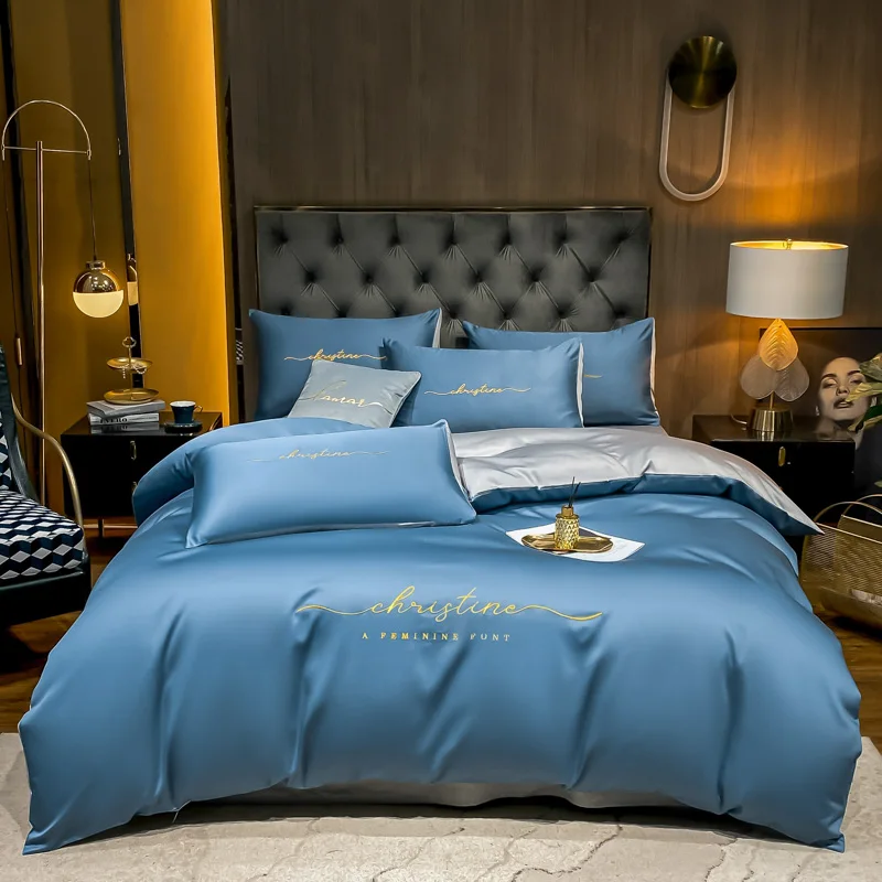4pcs Luxury Superfine Fiber Bedding Set Wash Embroidery Process Beauty Duvet Cover Set Flat Sheet Pillowcase Bed Set For Adult
4pcs Luxury Superfine Fiber Bedding Set Wash Embroidery Process Beauty Duvet Cover Set Flat Sheet Pillowcase Bed Set For Adult