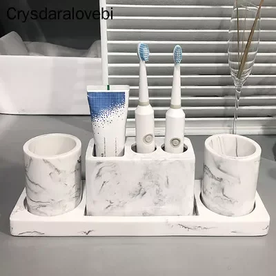 NEW2023 Bathroom Kit Marble Pattern Toothbrush Holder Bathroom Set Tray Glass Toothbrush Cup Soap Box Bathroom Accessories Set
NEW2023 Bathroom Kit Marble Pattern Toothbrush Holder Bathroom Set Tray Glass Toothbrush Cup Soap Box Bathroom Accessories Set