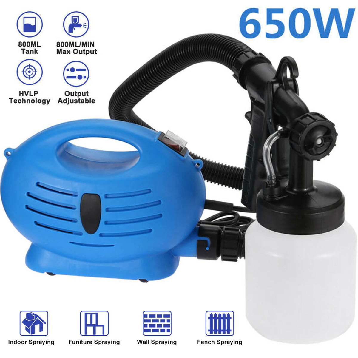 NewPaint Sprayer 650W High Power Paint Sprayer 800ml Container Electric Spray Machine Adjustable Paint Sprayer Perfect
NewPaint Sprayer 650W High Power Paint Sprayer 800ml Container Electric Spray Machine Adjustable Paint Sprayer Perfect