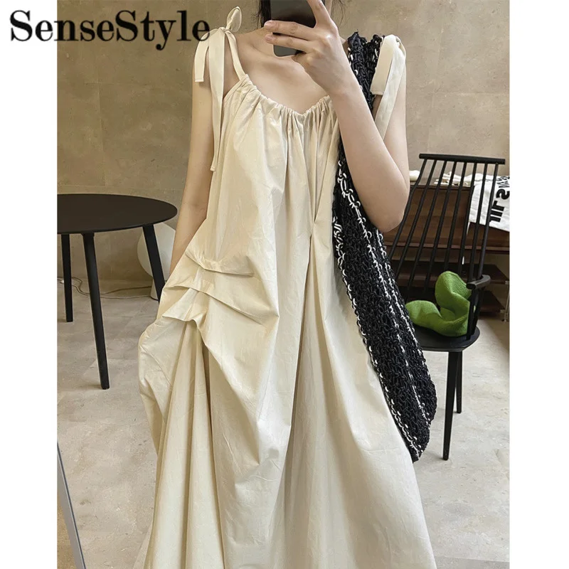 Summer Irregular Lace Up Slip Dress Women V-neck Sleeveles Loose Shirring Solid Color Midi Dresses
Summer Irregular Lace Up Slip Dress Women V-neck Sleeveles Loose Shirring Solid Color Midi Dresses