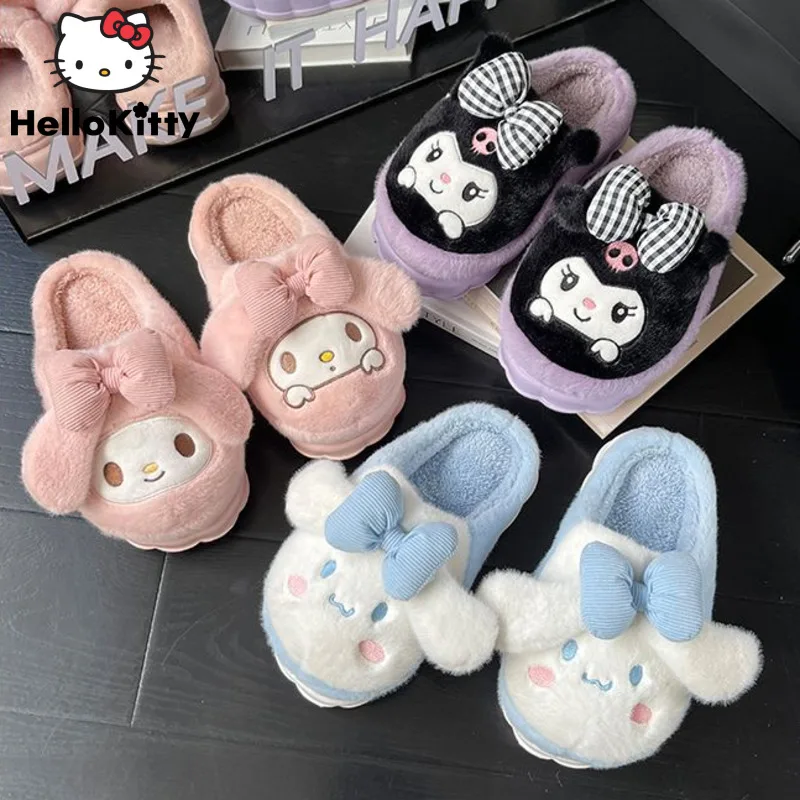 Шлепанцы Sanrio Melody Kuromi женские домашние плюшевые, теплые тапочки на толстой подошве, Нескользящие, для зимы, Y2k
Шлепанцы Sanrio Melody Kuromi женские домашние плюшевые, теплые тапочки на толстой подошве, Нескользящие, для зимы, Y2k