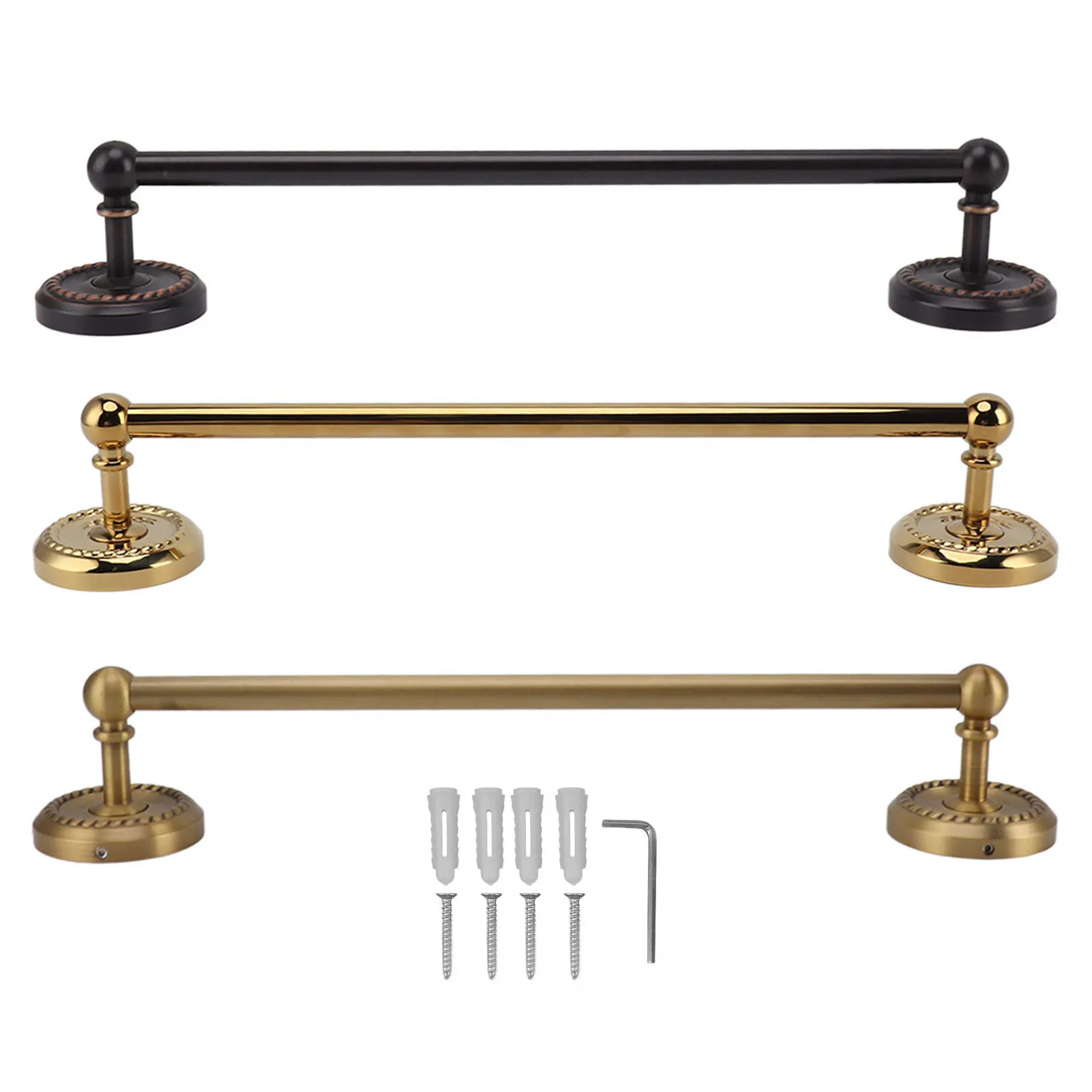 Bathroom Towel Bar Single Pole Sturdy All Copper Elegant Multipurpose European Style Wall Mounted Towel Bar for Home
Bathroom Towel Bar Single Pole Sturdy All Copper Elegant Multipurpose European Style Wall Mounted Towel Bar for Home