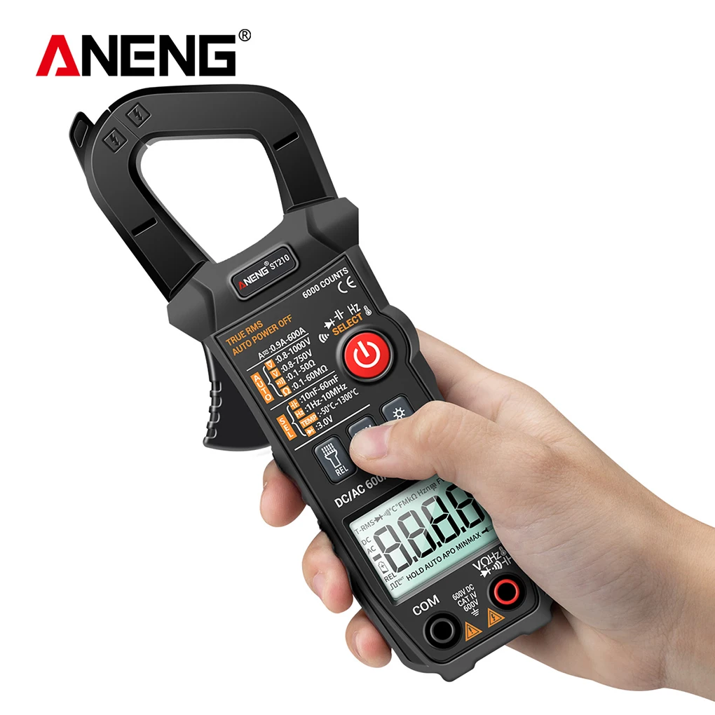 ANENG ST210 Professional Current Tester Digital Multimeter Clamp Meter DC/AC 600A 6000 Counts True RMS Ampere Meter for Eletric
ANENG ST210 Professional Current Tester Digital Multimeter Clamp Meter DC/AC 600A 6000 Counts True RMS Ampere Meter for Eletric