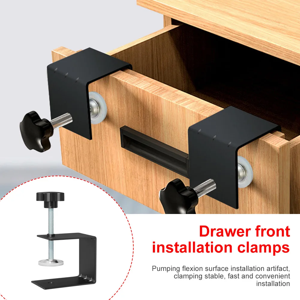 

1PCS Drawer Front Installation Clamps Mental Steel Drawer Front Mounting Clips Woodworking Carpenter Hardware Aids Fixer