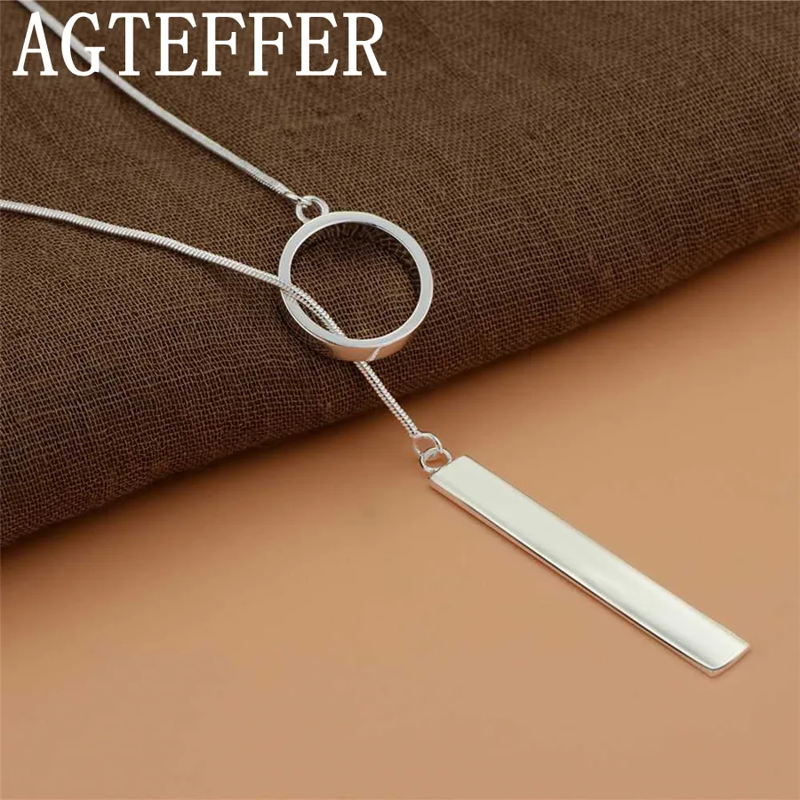 AGTEFFER 925 Sterling Silver Gorgeous Straight Pendant 18 Lnches Necklace Women's Necklace Fashion Wedding Jewelry Gift
AGTEFFER 925 Sterling Silver Gorgeous Straight Pendant 18 Lnches Necklace Women's Necklace Fashion Wedding Jewelry Gift