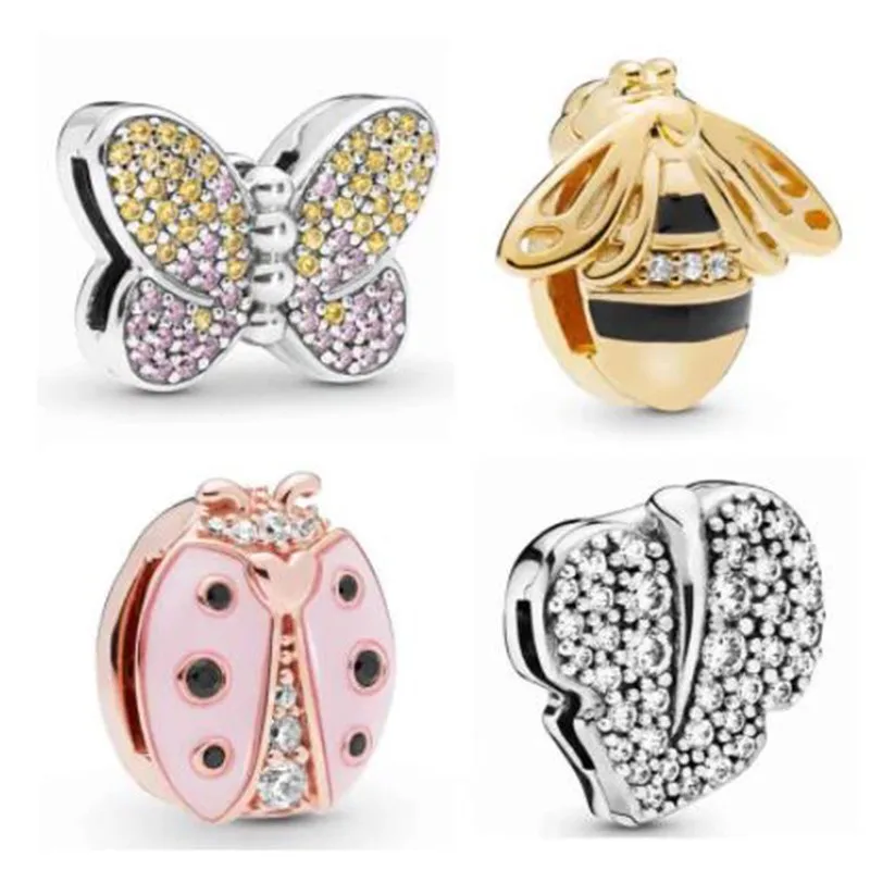 925 Sterling Silver Reflexions Sparkling Leaf Butterfly Rose Queen Bee Pink Ladybird Clip Charm Fit Bracelet Diy Jewelry
925 Sterling Silver Reflexions Sparkling Leaf Butterfly Rose Queen Bee Pink Ladybird Clip Charm Fit Bracelet Diy Jewelry