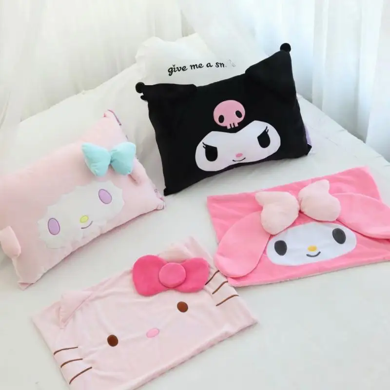Kawaii Sanrios Plush Pillowcase Cute Hellokittys Kuromi My Melody Cartoon Double-Sided Printing Thick Pillowcase for Girls Gifts
Kawaii Sanrios Plush Pillowcase Cute Hellokittys Kuromi My Melody Cartoon Double-Sided Printing Thick Pillowcase for Girls Gifts