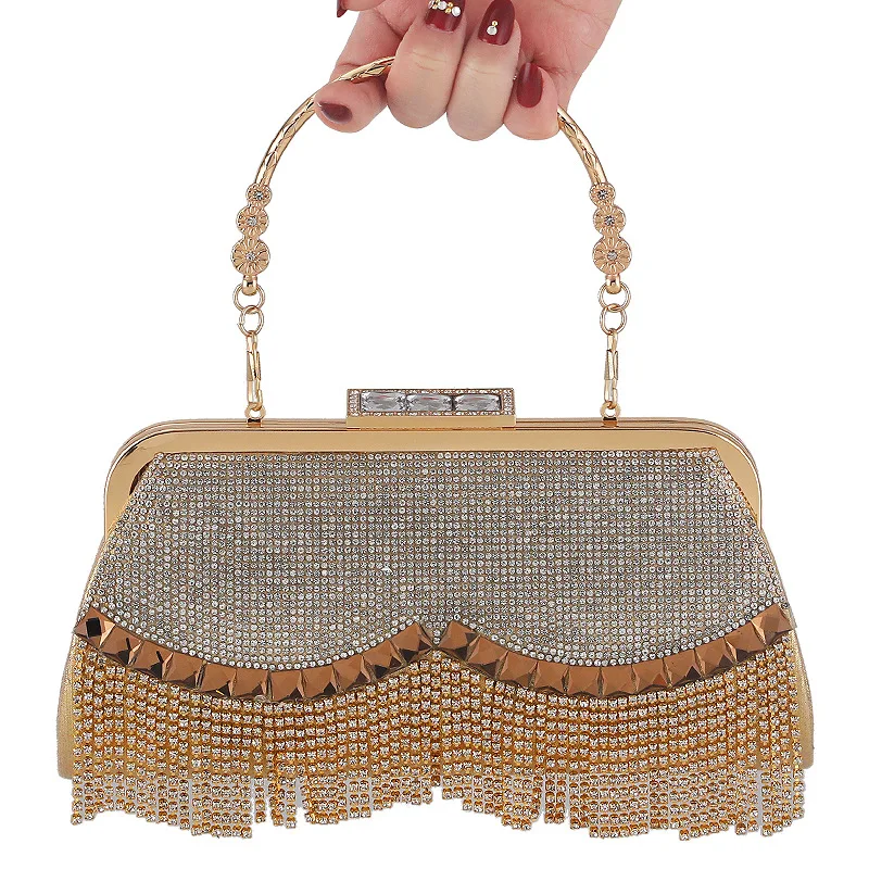 Women Banquet Handbags 2022 Diamond-Studded Tassel Girl Evening Bags For Female Femme Wedding Purse Dress Beaded Party Clutch
Women Banquet Handbags 2022 Diamond-Studded Tassel Girl Evening Bags For Female Femme Wedding Purse Dress Beaded Party Clutch