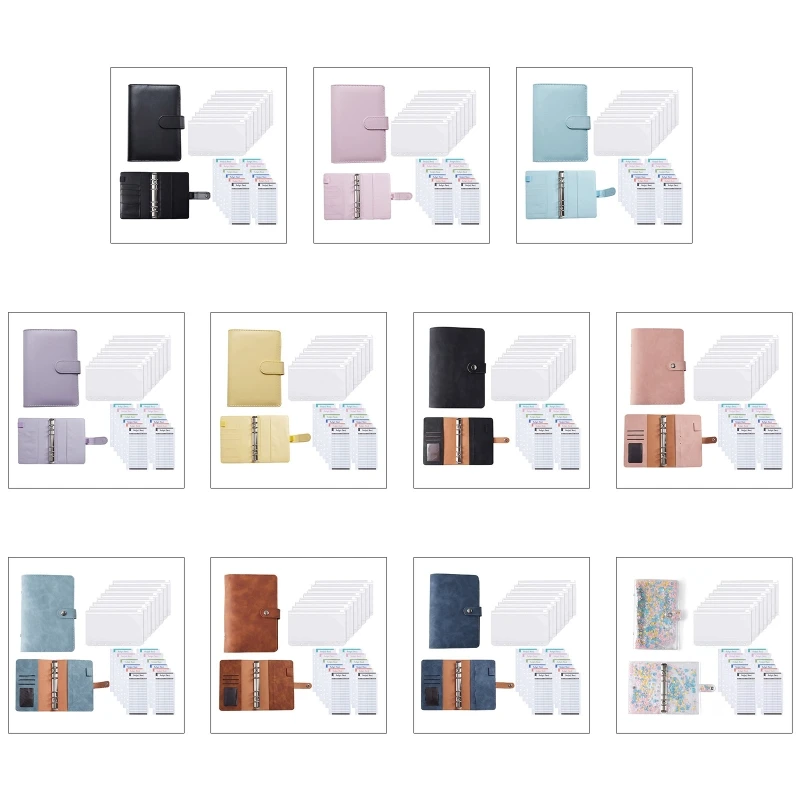 A6 Leather Budget Binder Refillable Budget Planner Set Loose-leaf Budget Book with Zipper Money Pockets Budget Sheets 
A6 Leather Budget Binder Refillable Budget Planner Set Loose-leaf Budget Book with Zipper Money Pockets Budget Sheets