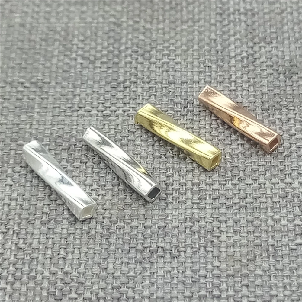 20pcs of 925 Sterling Silver Twisted Square Tube Beads w/ Rhodium Plated Gold Plated for Bracelet
20pcs of 925 Sterling Silver Twisted Square Tube Beads w/ Rhodium Plated Gold Plated for Bracelet