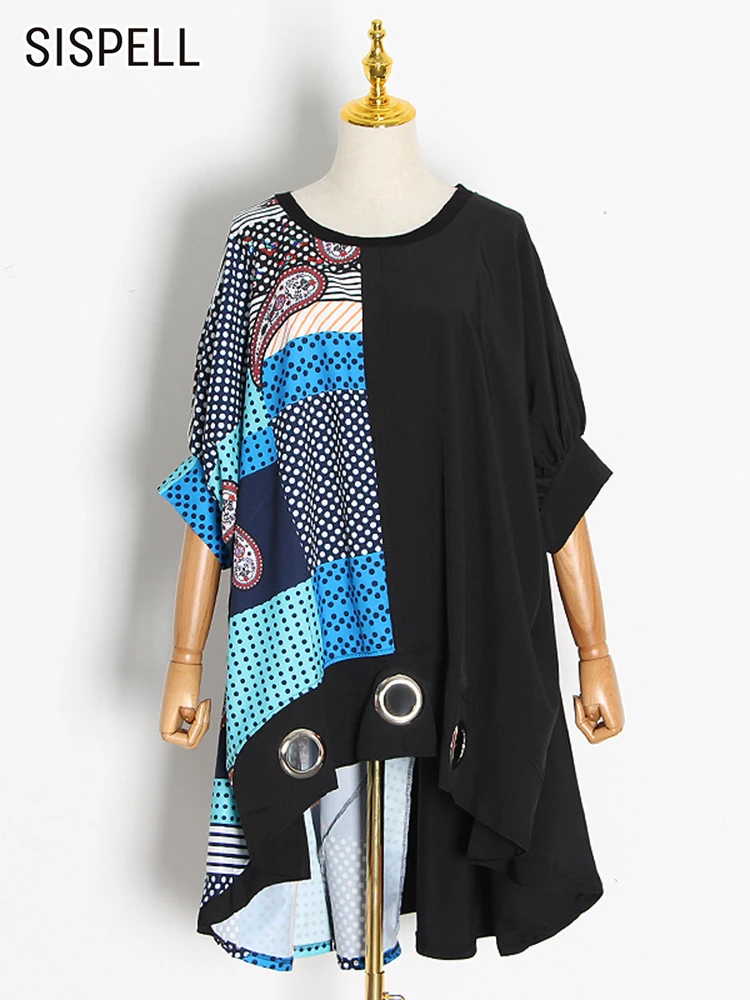 SISPELL Streetwear Patchwork Colorblock Loose Dress For Women Round Neck Three Quarter Batwing Sleeve Mini Dresses Female Summer
SISPELL Streetwear Patchwork Colorblock Loose Dress For Women Round Neck Three Quarter Batwing Sleeve Mini Dresses Female Summer