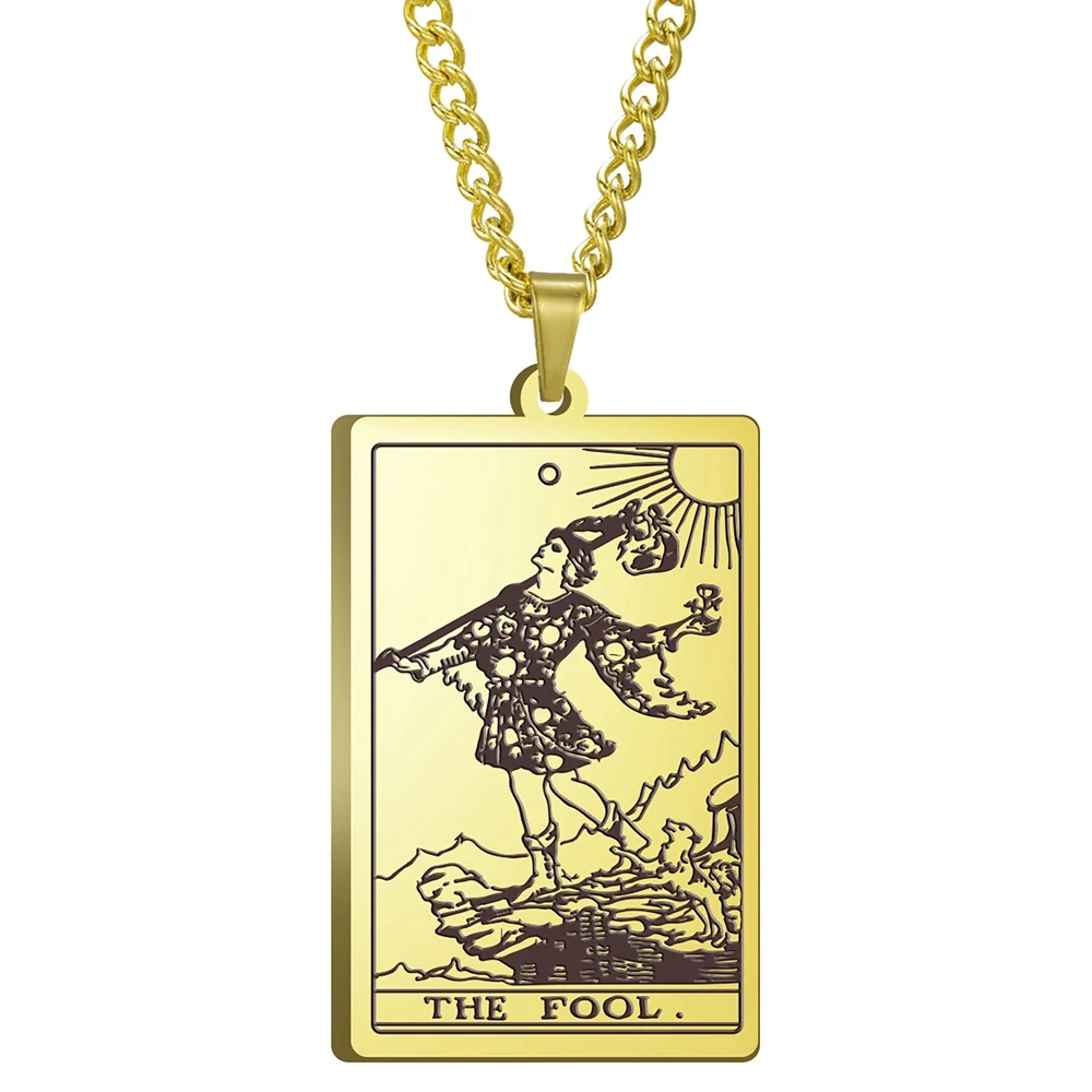 Xincong Stainless Steel Jewelry 4 Colors Black Color 24x40mm Tarot The Fool Pendant Necklace With 60cm Link Chain
Xincong Stainless Steel Jewelry 4 Colors Black Color 24x40mm Tarot The Fool Pendant Necklace With 60cm Link Chain