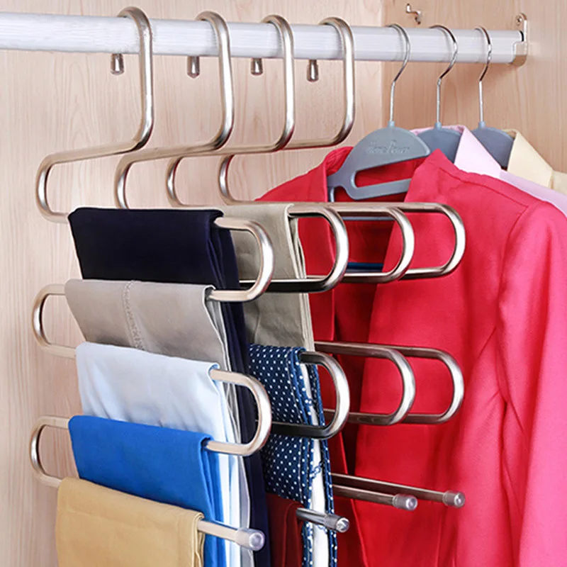 5 layers Stainless Steel Clothes Hangers S Shape Pants Storage Hangers Clothes Storage Rack Multilayer Storage Cloth Hanger
5 layers Stainless Steel Clothes Hangers S Shape Pants Storage Hangers Clothes Storage Rack Multilayer Storage Cloth Hanger