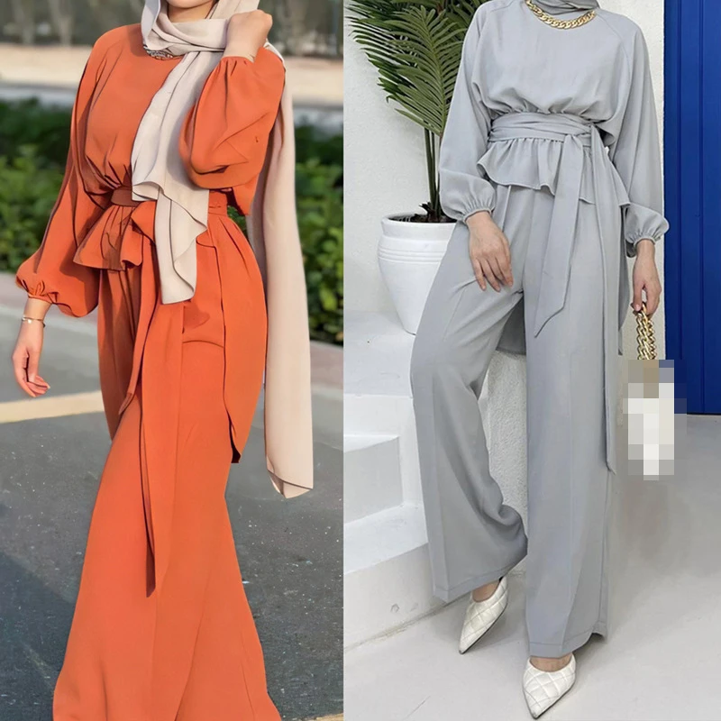Women Muslim Sets Tops and Pants Suit Arab Modest Clothing 2 Piece Muslimischen Sets Woman Elegant Plain Outfits Casual Clothes
Women Muslim Sets Tops and Pants Suit Arab Modest Clothing 2 Piece Muslimischen Sets Woman Elegant Plain Outfits Casual Clothes