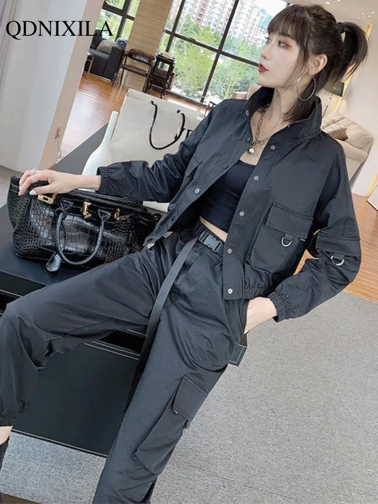 2023 Women's tracksuit new in cargo pants Long sleeve coat korean fashion matching sets sports Loose handsome two pieces set
2023 Women's tracksuit new in cargo pants Long sleeve coat korean fashion matching sets sports Loose handsome two pieces set