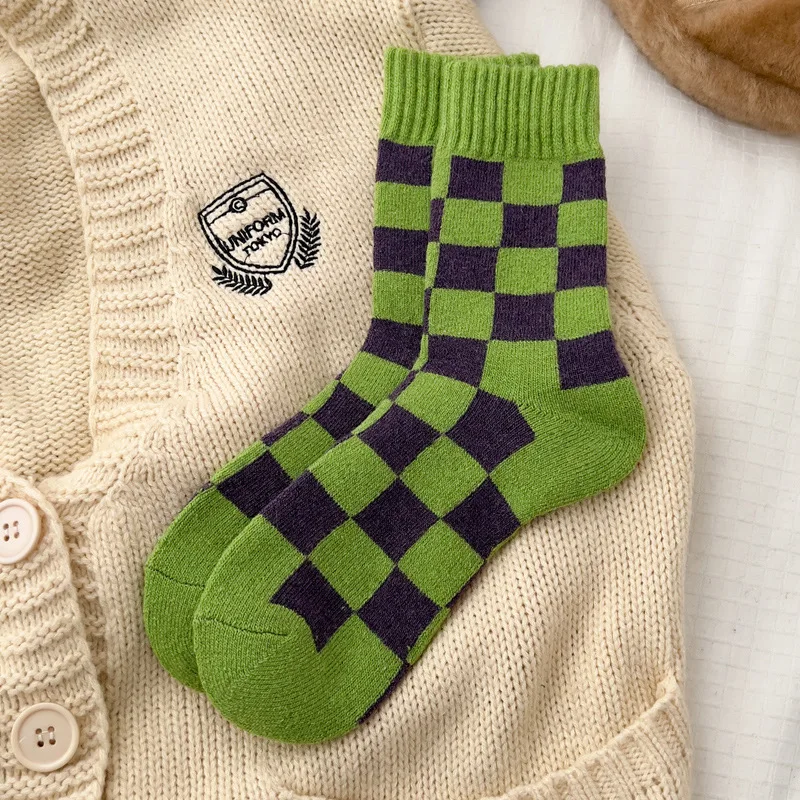 Japan New Fashion Wool Socks for Women Girl Winter Warm Mid Tube Sock Checkerboard Streetwear Sox Drop Ship 2023
Japan New Fashion Wool Socks for Women Girl Winter Warm Mid Tube Sock Checkerboard Streetwear Sox Drop Ship 2023