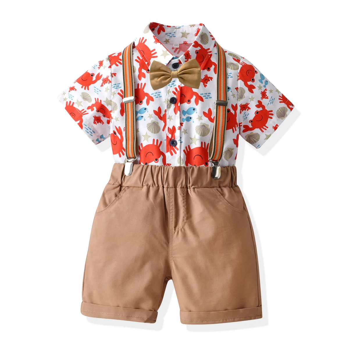 Cute Children Summer Clothes 2-7 Y Boys Cartoon Crab Print Outfit Kids Fashion Cotton Boutique Set with Suspender Boy Party Suit
Cute Children Summer Clothes 2-7 Y Boys Cartoon Crab Print Outfit Kids Fashion Cotton Boutique Set with Suspender Boy Party Suit