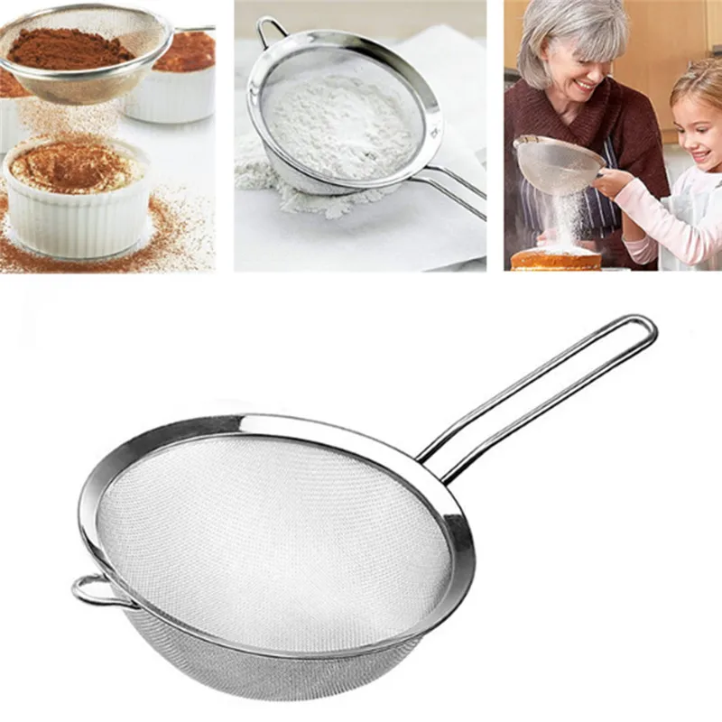 Powdered Type Flour Sieve Spoon Silver Stainless Steel Hand-held Spoon Colander Kitchen Accessories
Powdered Type Flour Sieve Spoon Silver Stainless Steel Hand-held Spoon Colander Kitchen Accessories