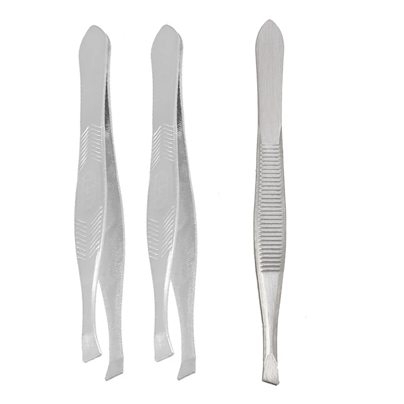 3Pcs Straight Tip Metal Eyebrow Tweezers Trimmers For Ladies, 2 Pcs 8.7X0.7X0.4Cm & 1 Pcs 9Cm
3Pcs Straight Tip Metal Eyebrow Tweezers Trimmers For Ladies, 2 Pcs 8.7X0.7X0.4Cm & 1 Pcs 9Cm