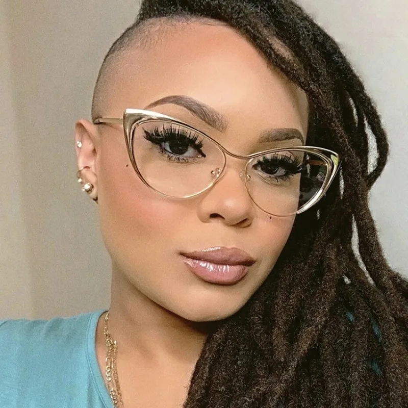 Luxury Gold Color Cat Eye Glasses Anti-Blue Light Trendy Metal Triangle Eyeglasses for Women Vintage Brand Optical Eyewear Frame
Luxury Gold Color Cat Eye Glasses Anti-Blue Light Trendy Metal Triangle Eyeglasses for Women Vintage Brand Optical Eyewear Frame
