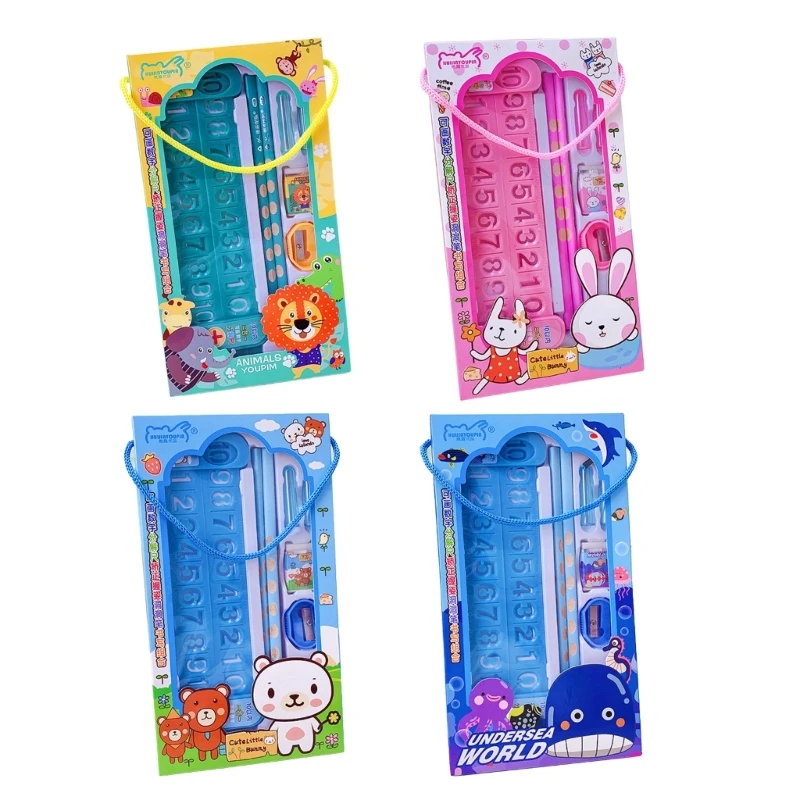 Линейка разложения с 2 деревянными карандашами; Ластик и точилка для мальчиков и девочек
Линейка разложения с 2 деревянными карандашами; Ластик и точилка для мальчиков и девочек