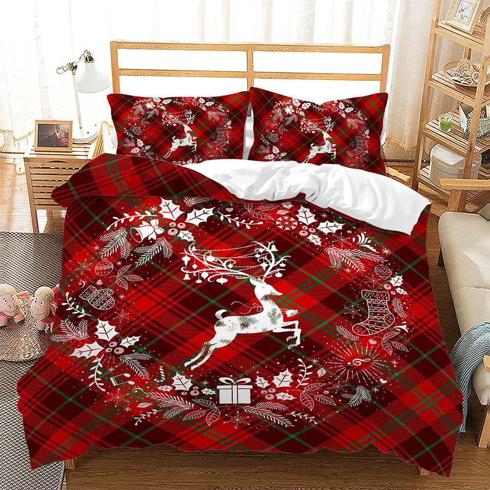 Fashion Plaid Christmas Red Bedding Set Duvet Cover Pillowcase Science Comforter Bedding Set King Size Bedding Sets
Fashion Plaid Christmas Red Bedding Set Duvet Cover Pillowcase Science Comforter Bedding Set King Size Bedding Sets