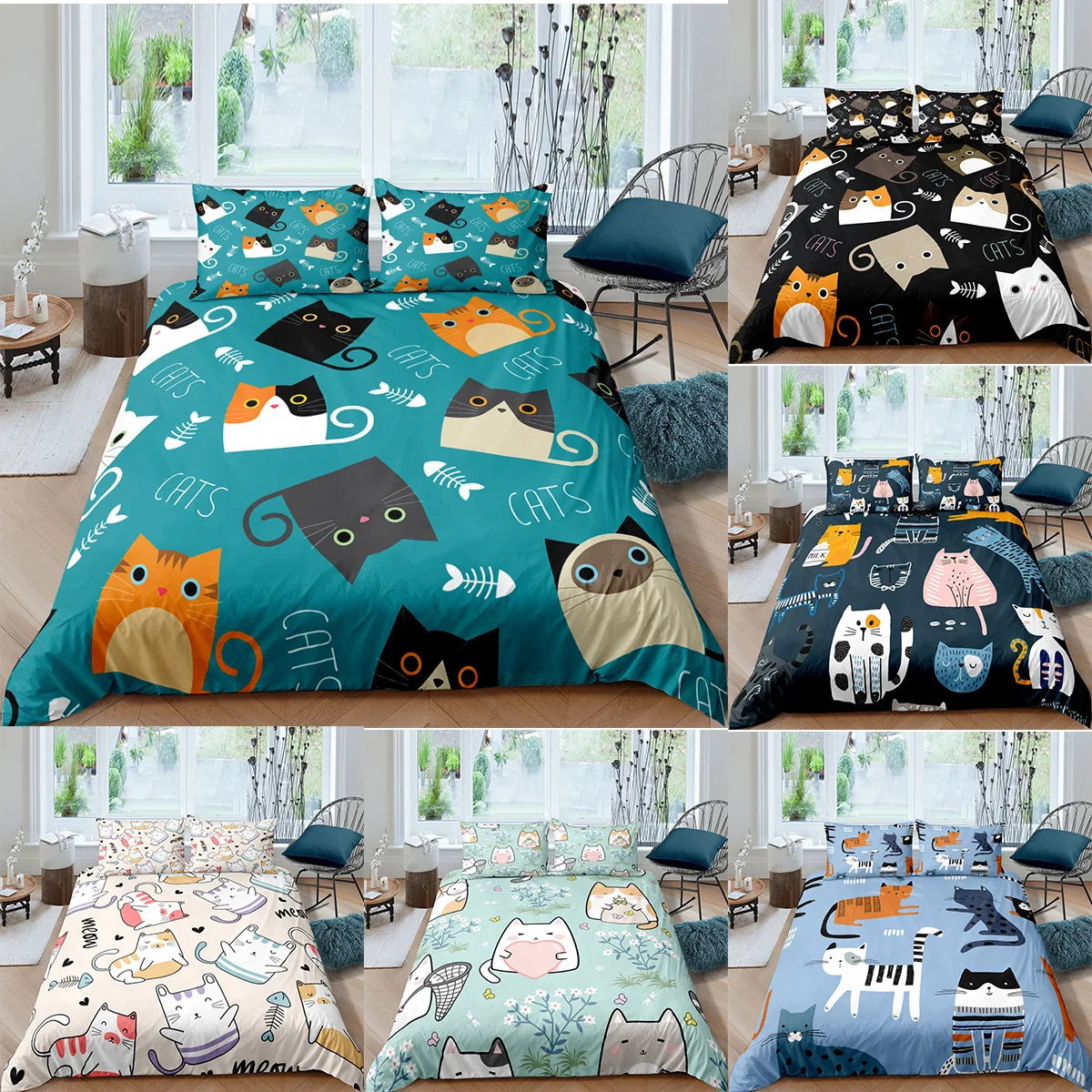 Cartoon Cat Cute 3D Digital Printing Bedding Set Comfortable Cover Pillowcase Children Bedroom Decorative Bedding Set
Cartoon Cat Cute 3D Digital Printing Bedding Set Comfortable Cover Pillowcase Children Bedroom Decorative Bedding Set