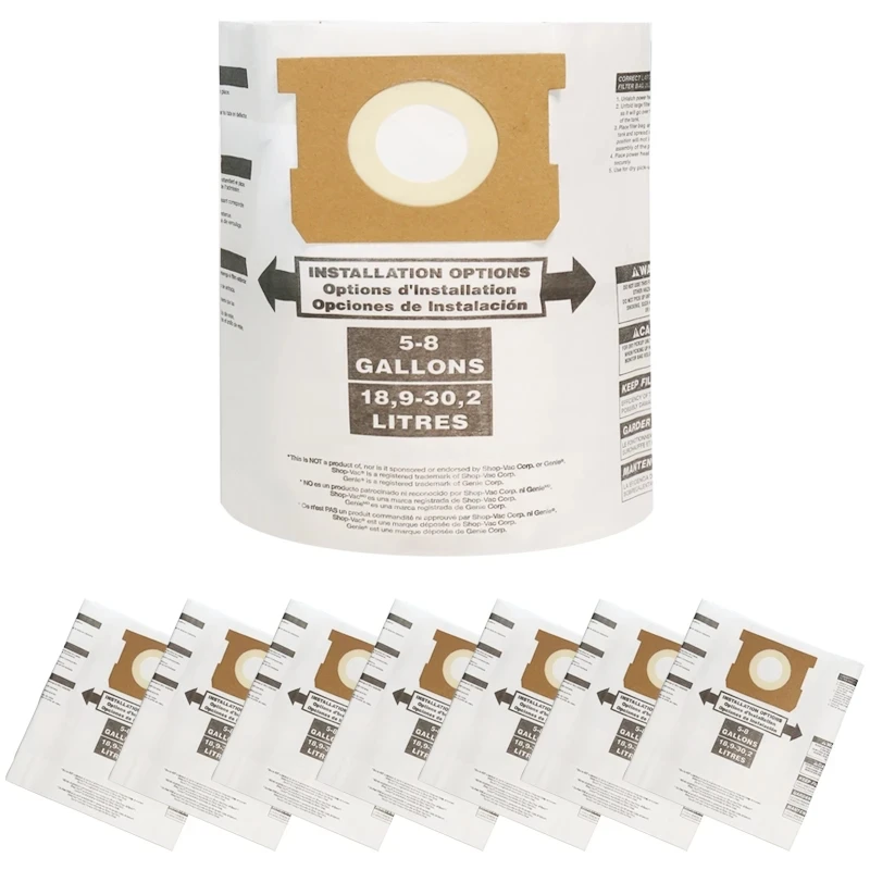Replacement Bags for Shop Vac Type E/H 90661 906-61 9066100, 5-8 Gallon Vacuum Disposable Collection Dust Bag Accessories
Replacement Bags for Shop Vac Type E/H 90661 906-61 9066100, 5-8 Gallon Vacuum Disposable Collection Dust Bag Accessories