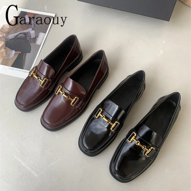 Garaouy 2023 Spring Flats Shoes Women Cowhide Leather Retro Fashion Buckle Design Female Girls Classics Casual Lefu Shoes Mujer
Garaouy 2023 Spring Flats Shoes Women Cowhide Leather Retro Fashion Buckle Design Female Girls Classics Casual Lefu Shoes Mujer