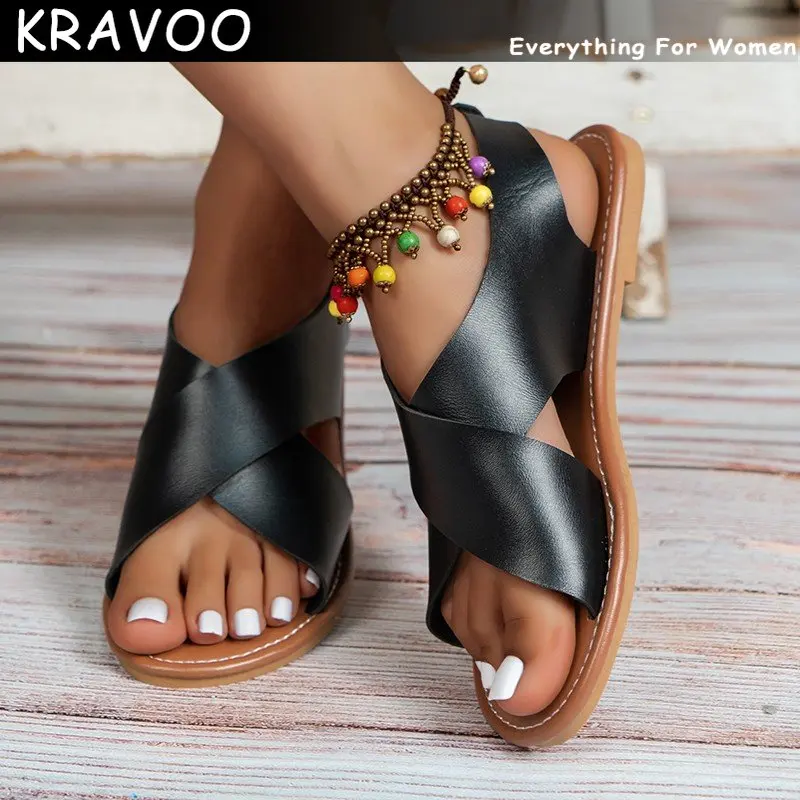 KRAVOO 2023 Women Sandals Summer Buckle Strap Flat Shoes Woman Beach Shoes Solid Back Strap Peep Toe Ladies Sandals Plus Size
KRAVOO 2023 Women Sandals Summer Buckle Strap Flat Shoes Woman Beach Shoes Solid Back Strap Peep Toe Ladies Sandals Plus Size