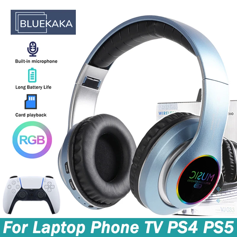 RGB Bluetooth Wireless Headphones HIFI Stereo Headphones Sports Noise Canceling Headset Support TF Card for Laptop PS4 PS5 TV PC
RGB Bluetooth Wireless Headphones HIFI Stereo Headphones Sports Noise Canceling Headset Support TF Card for Laptop PS4 PS5 TV PC