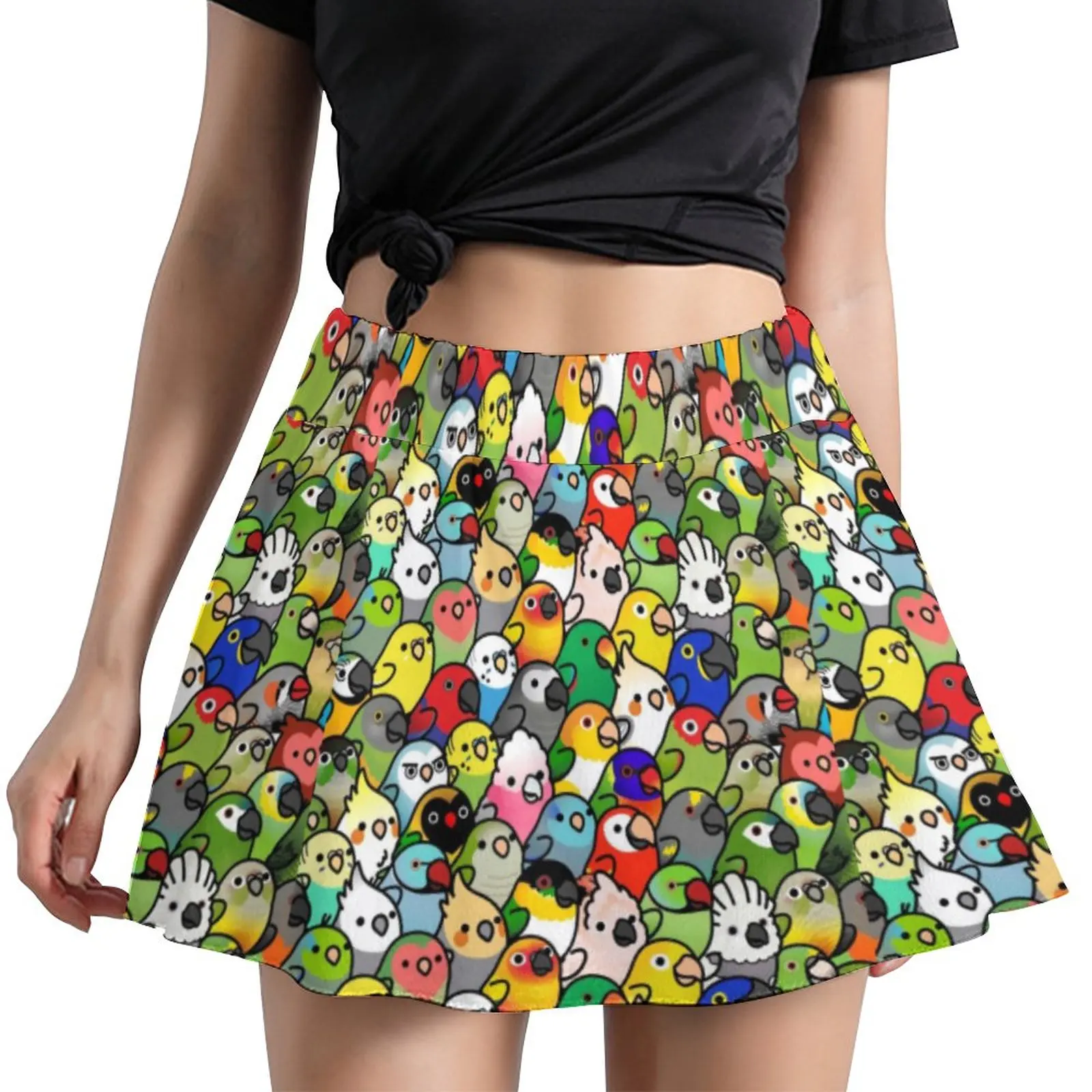 Colorful Birds Print Skirt Spring Cute Cockatiel Korean Fashion Casual A-line Skirts Cute Mini Skirt Lady Big Size Short Bottoms
Colorful Birds Print Skirt Spring Cute Cockatiel Korean Fashion Casual A-line Skirts Cute Mini Skirt Lady Big Size Short Bottoms