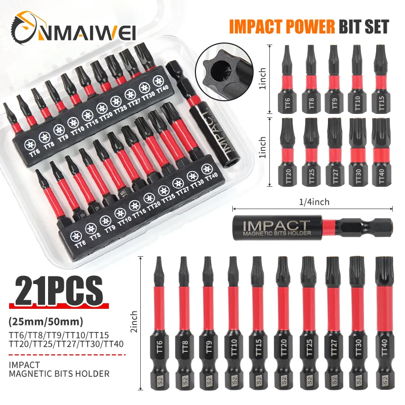 Набор магнитных бит Torx T6-T40 Onmaiwei
Набор магнитных бит Torx T6-T40 Onmaiwei