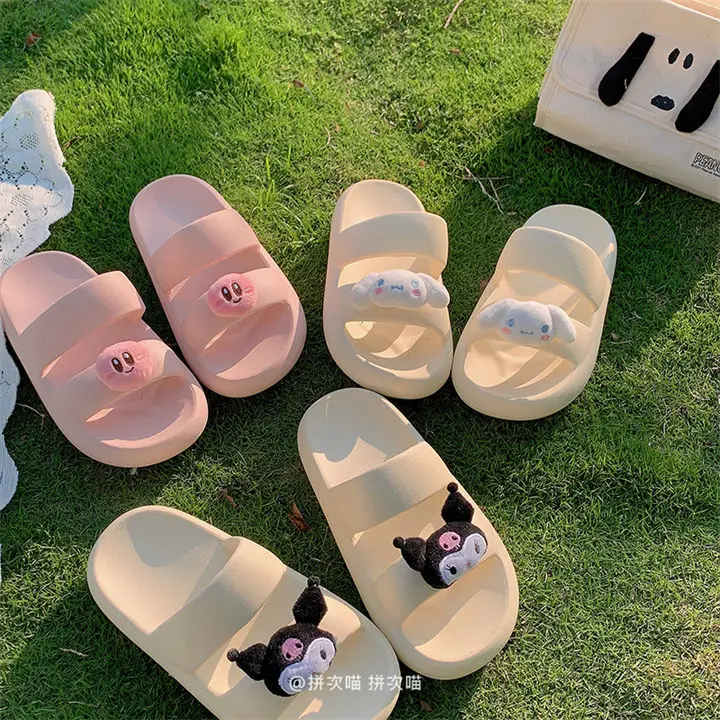 Kawaii Kuromi Cinnamoroll Sanrio Cute One-Word Slippers Wet and Dry Dual-Use Thickened Japanese Women's Beach Sandals
Kawaii Kuromi Cinnamoroll Sanrio Cute One-Word Slippers Wet and Dry Dual-Use Thickened Japanese Women's Beach Sandals
